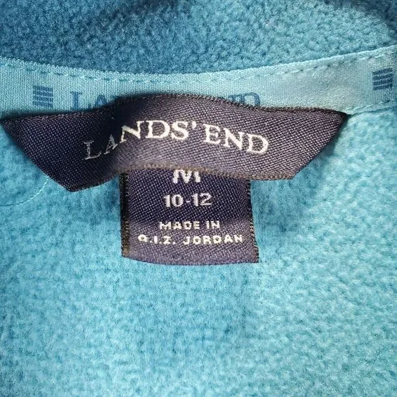 Lands End Vest Womens Medium Blue Fleece Full Zip - Picture 2 of 7